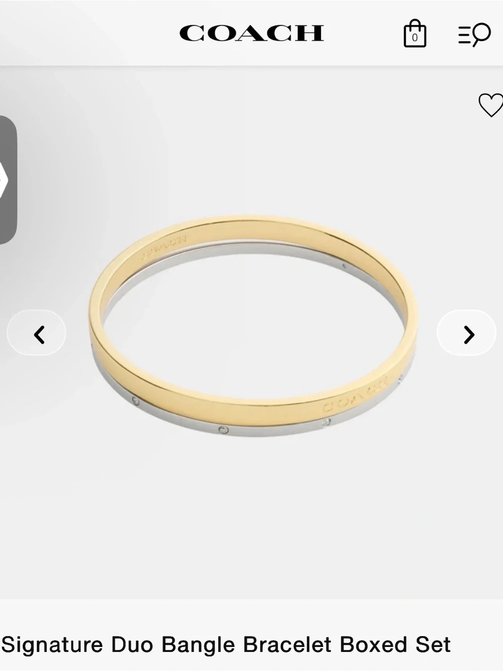COACH Gold Tone Bangle Bracelets with Gift Box BRAND NEW
